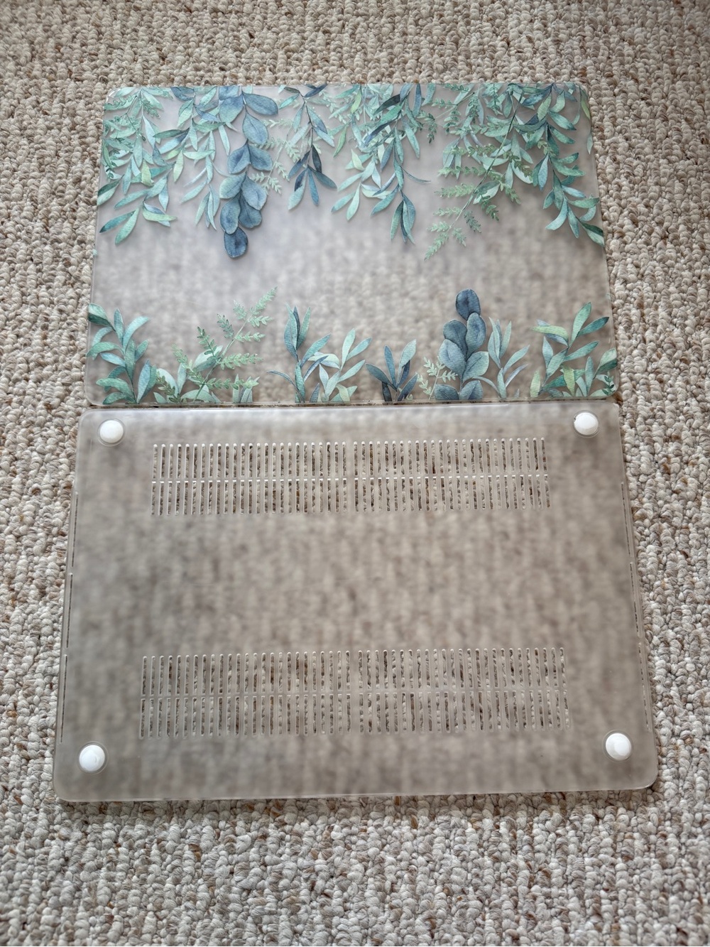 Floral Greenery Clear Laptop Case